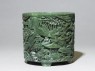Brush pot with figures in a landscape (side)