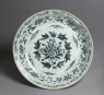 Blue-and-white dish with floral decoration (top)