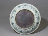 Blue-and-white dish with floral decoration (bottom)