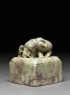 Soapstone seal surmounted by a ram and two lambs (side)
