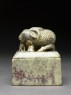 Soapstone seal surmounted by a ram and two lambs (side)