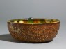 Bowl with floral decoration and three-colour glaze (oblique)