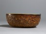 Bowl with floral decoration and three-colour glaze (side)