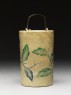 Sake bottle with leaves (side)