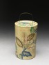 Sake bottle with leaves (oblique)