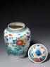 Baluster jar with flowers (oblique, open)