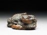 Netsuke in the form of two toads on a sandal (side)