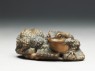 Netsuke in the form of two toads on a sandal (side)