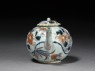 Small fluted teapot with floral decoration (side)