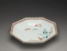 Octagonal dish with quails and millet (oblique)