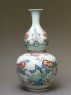 Bottle in double-gourd form with birds and peonies (side)