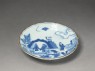 Foliated plate with 'Deshima Island' theme (oblique)