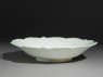 White ware dish with foliated rim (oblique)