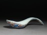 Porcelain spoon depicting Shou Lao, the god of longevity (oblique)