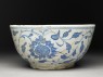 Bowl with bird and peonies (side)