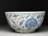 Bowl with bird and peonies (side)