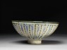 Bowl with radial design and drop-shaped cartouches (side)