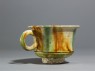 Cup with striped three-coloured glaze (side)