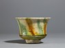 Cup with striped three-coloured glaze (side)