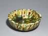 Bowl with striped three-coloured glaze (oblique)