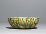 Bowl with striped three-coloured glaze (side)