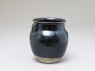 Black ware jar with black glaze (oblique)