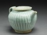 White ware ewer with ribbed body (oblique)