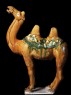 Earthenware figure of a camel with a saddle cloth (side)