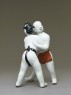 Figure of two sumo wrestlers (oblique)