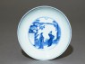 Blue-and-white dish with figures in a landscape (top)