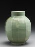 Faceted jar with green glaze (side)