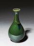 Pear-shaped bottle with a green 'flambé' glaze (oblique)