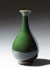 Pear-shaped bottle with a green 'flambé' glaze (side)