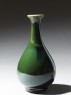 Pear-shaped bottle with a green 'flambé' glaze (side)