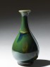 Pear-shaped bottle with a green 'flambé' glaze (side)
