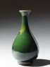 Pear-shaped bottle with a green 'flambé' glaze (side)
