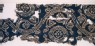 Textile fragment with lotus vines, medallions, rosettes, and inscription (detail)