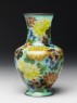 Baluster vase with chrysanthemums (side)