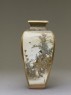 Kyo-Satsuma vase with figures, flowers, and landscape scenes (side)