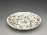 Saucer with quails and flowers (oblique)