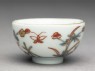 Miniature cup with flowers and butterflies (oblique)