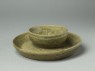 Greenware tray and cup (oblique)