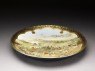 Kyo-Satsuma dish with landscape using westernized perspective (oblique)