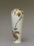 Satsuma style vase depicting a bird perched on a cherry tree (side)