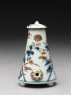 Miniature coffee pot with flowers and butterflies (side)