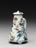 Miniature coffee pot with flowers and butterflies (side)