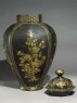 Octagonal jar with flowers (side, open)