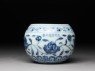 Blue-and-white jar with flowers (side)