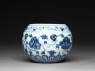 Blue-and-white jar with flowers (side)