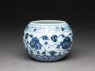 Blue-and-white jar with flowers (oblique)